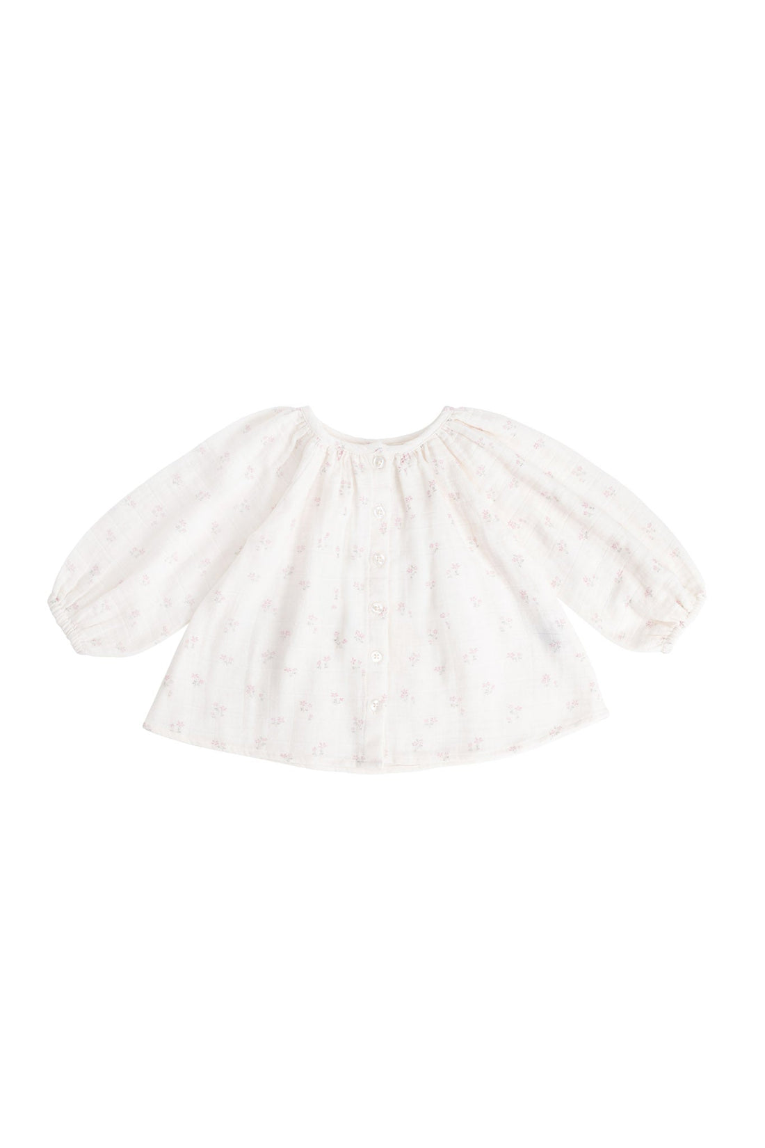 Organic Cotton Muslin Heather Blouse - Pauline Pink Childrens Top from Jamie Kay Australia