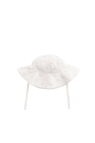 Organic Cotton Muslin Noelle Hat - Pauline Pink Childrens Hat from Jamie Kay Australia