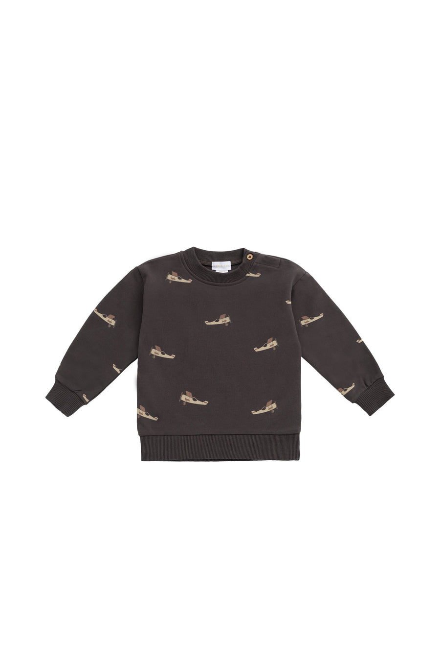 Organic Cotton Peyton Sweatshirt - Pilot Planes Bistre Childrens Top from Jamie Kay Australia