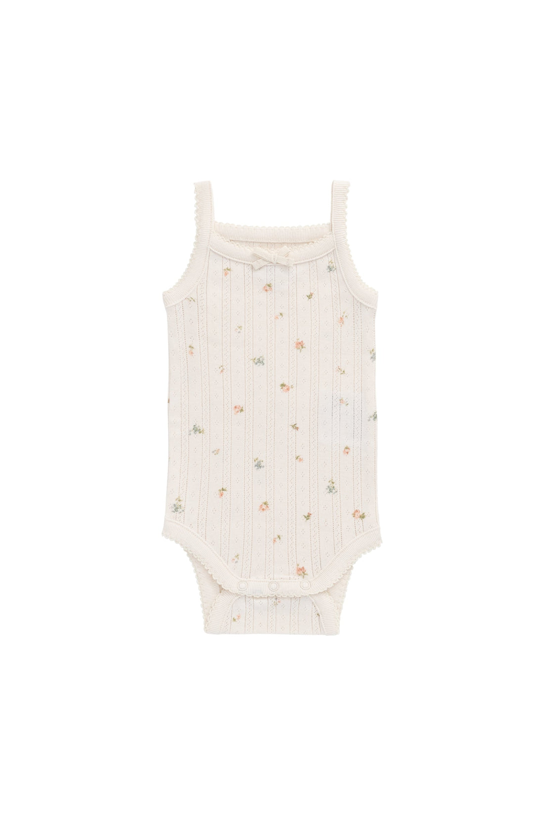 Organic Cotton Pointelle Singletsuit - Sweet Magnolia Simple Childrens Bodysuit from Jamie Kay Australia