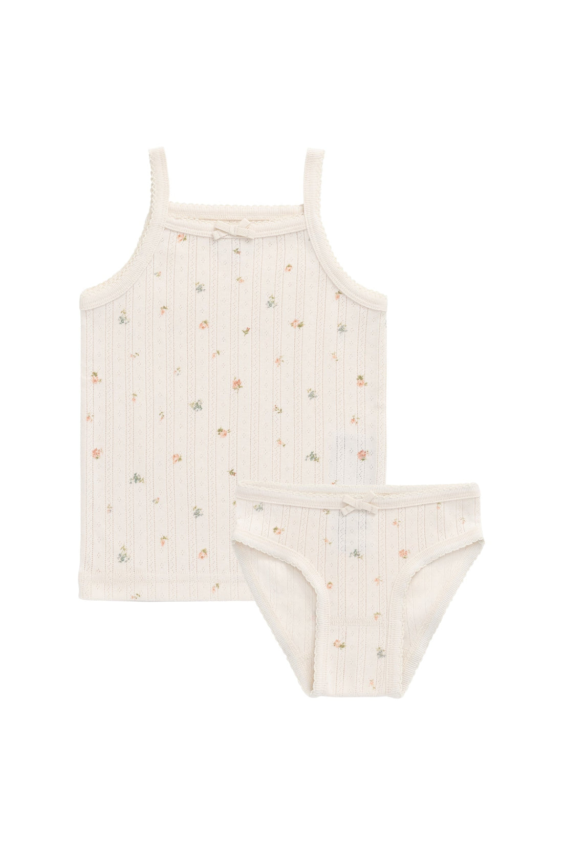 Organic Cotton Pointelle Underwear Set - Sweet Magnolia Simple Childrens Underwear from Jamie Kay Australia
