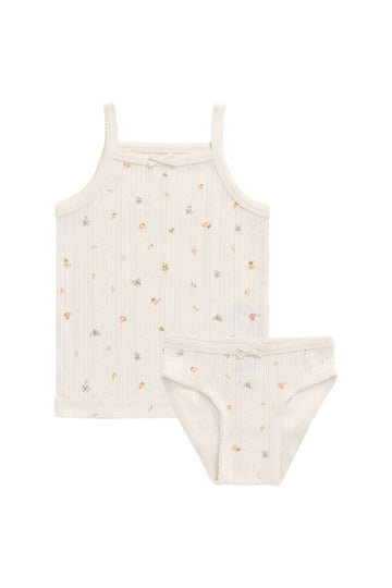 Organic Cotton Pointelle Underwear Set - Sweet Magnolia Simple Childrens Underwear from Jamie Kay Australia