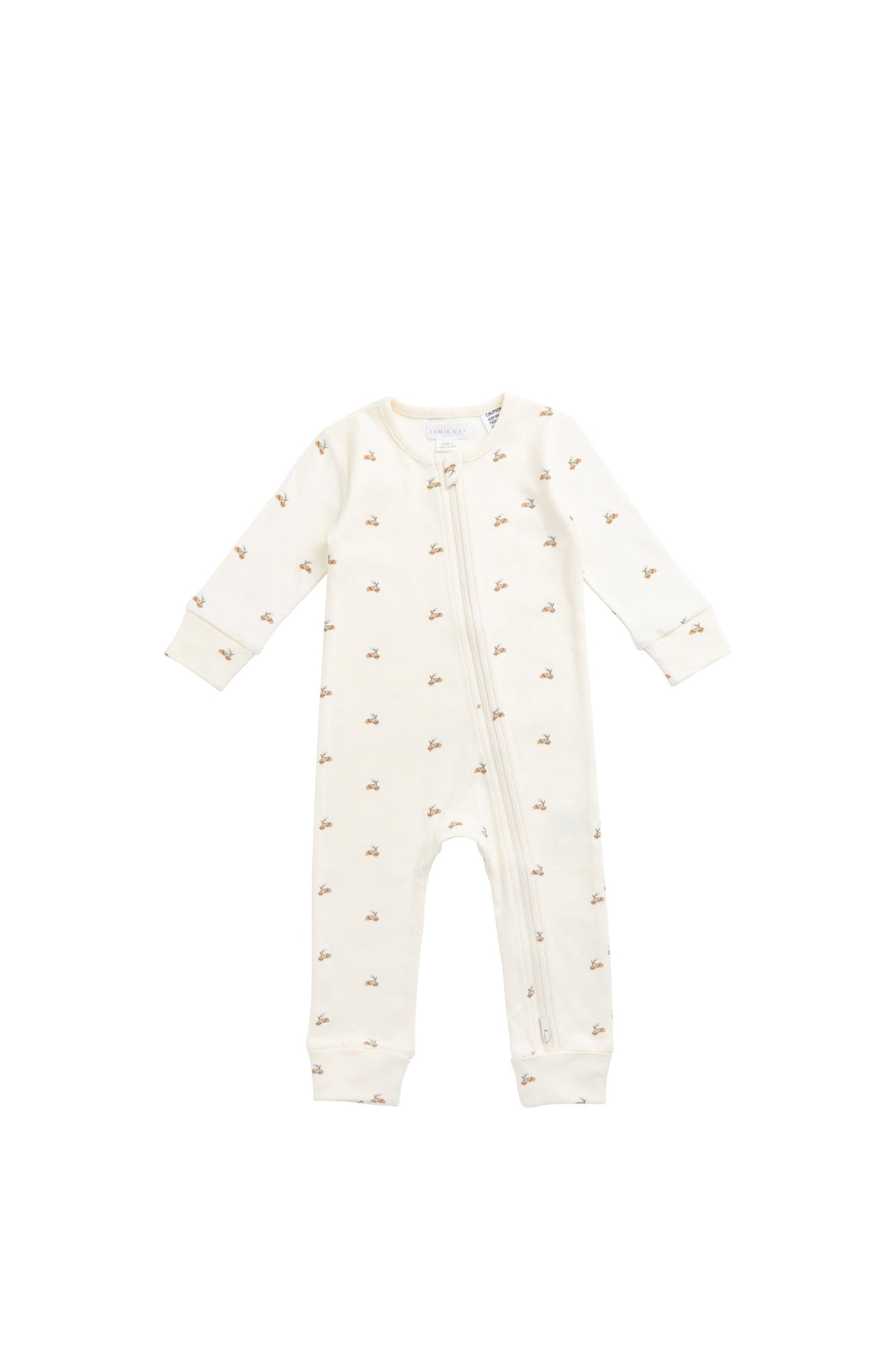 Organic Cotton Reese Zip Onepiece - Forest Night Acorns Childrens Onepiece from Jamie Kay Australia