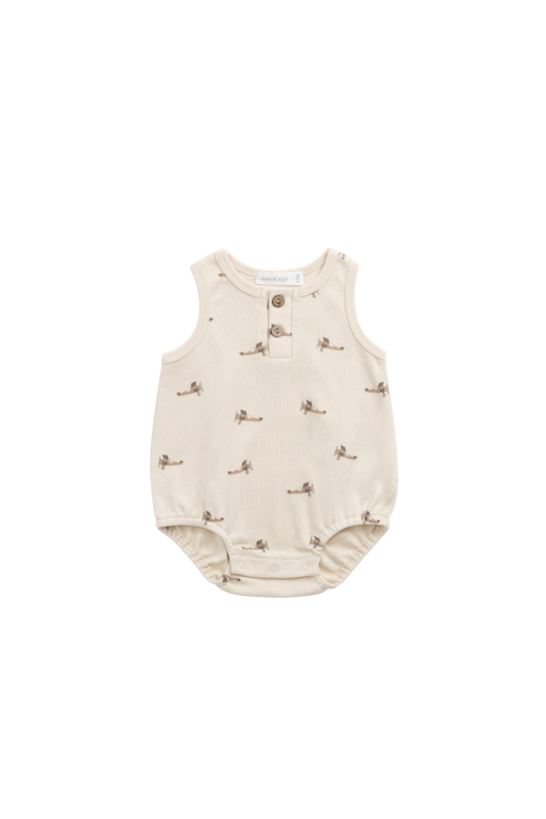 Pima Cotton Archie Playsuit - Fly High Vanilla Cream Childrens Playsuit from Jamie Kay Australia