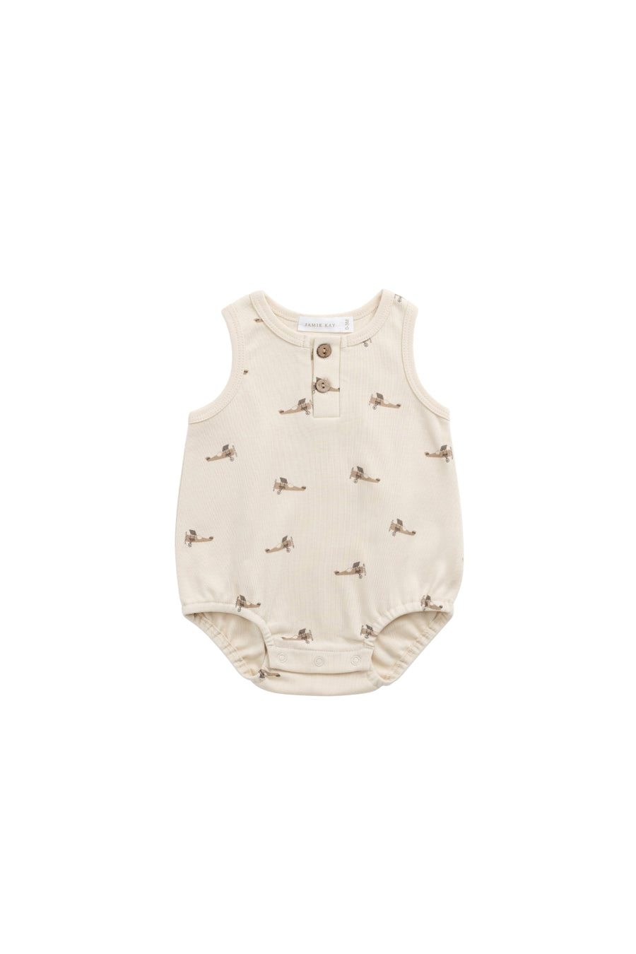 Pima Cotton Archie Playsuit - Fly High Vanilla Cream Childrens Playsuit from Jamie Kay Australia