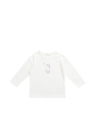 Pima Cotton Arnold Long Sleeve Top - Little Moon Parchment Childrens Top from Jamie Kay Australia