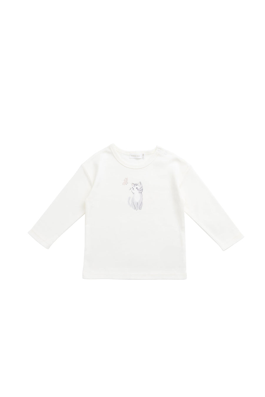 Pima Cotton Arnold Long Sleeve Top - Little Moon Parchment Childrens Top from Jamie Kay Australia