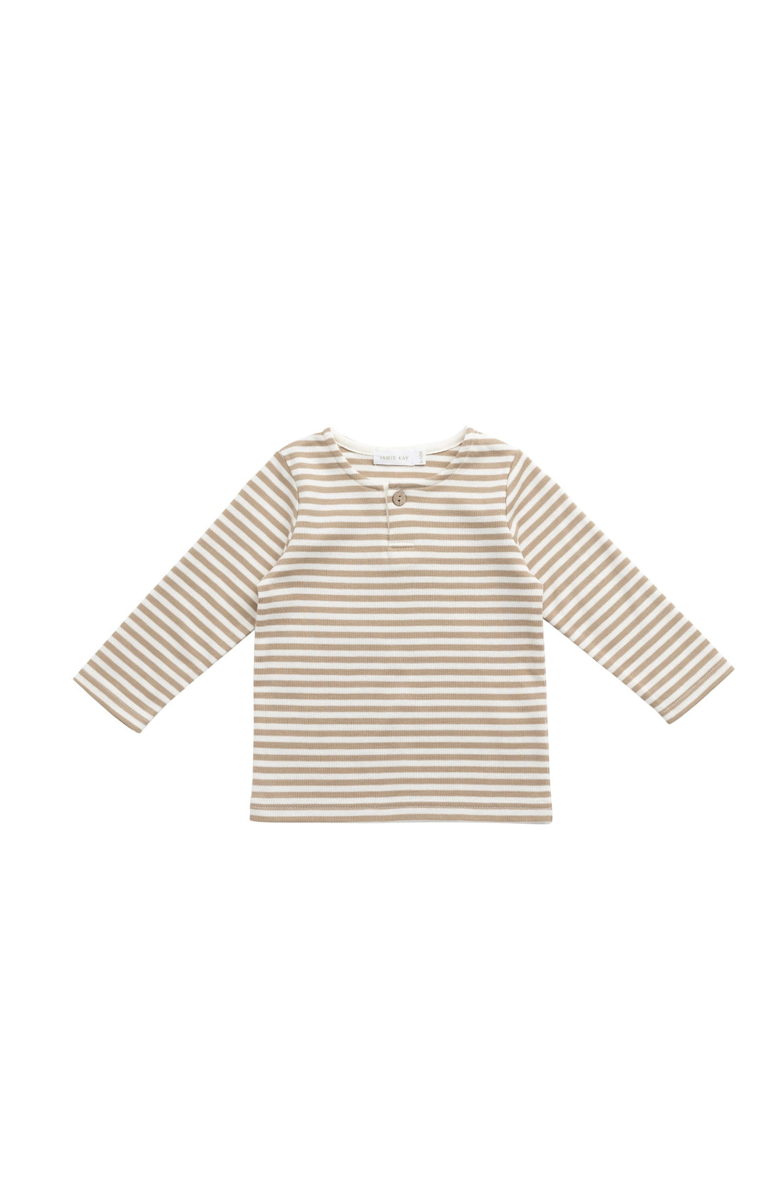 Pima Cotton Shae Top - Slim Stripe Brioche/Cloud Childrens Top from Jamie Kay Australia