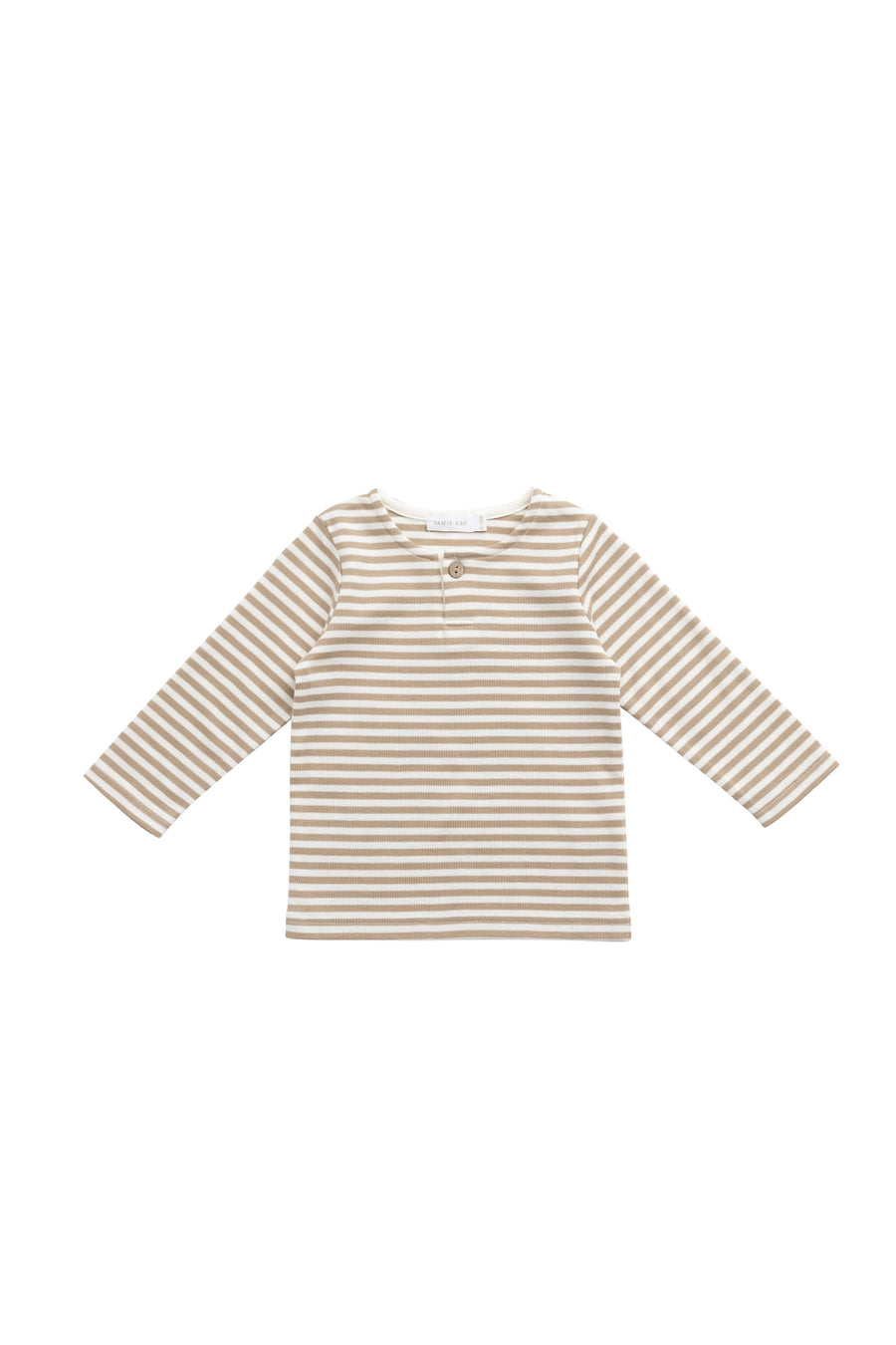 Pima Cotton Shae Top - Slim Stripe Brioche/Cloud Childrens Top from Jamie Kay Australia