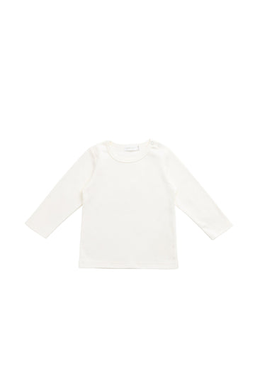 Pima Cotton Vinny Long Sleeve Top - Cloud Childrens Top from Jamie Kay Australia