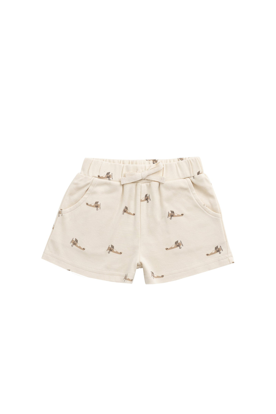 Pima Cotton Wesley Short - Fly High Vanilla Cream Childrens Short from Jamie Kay Australia