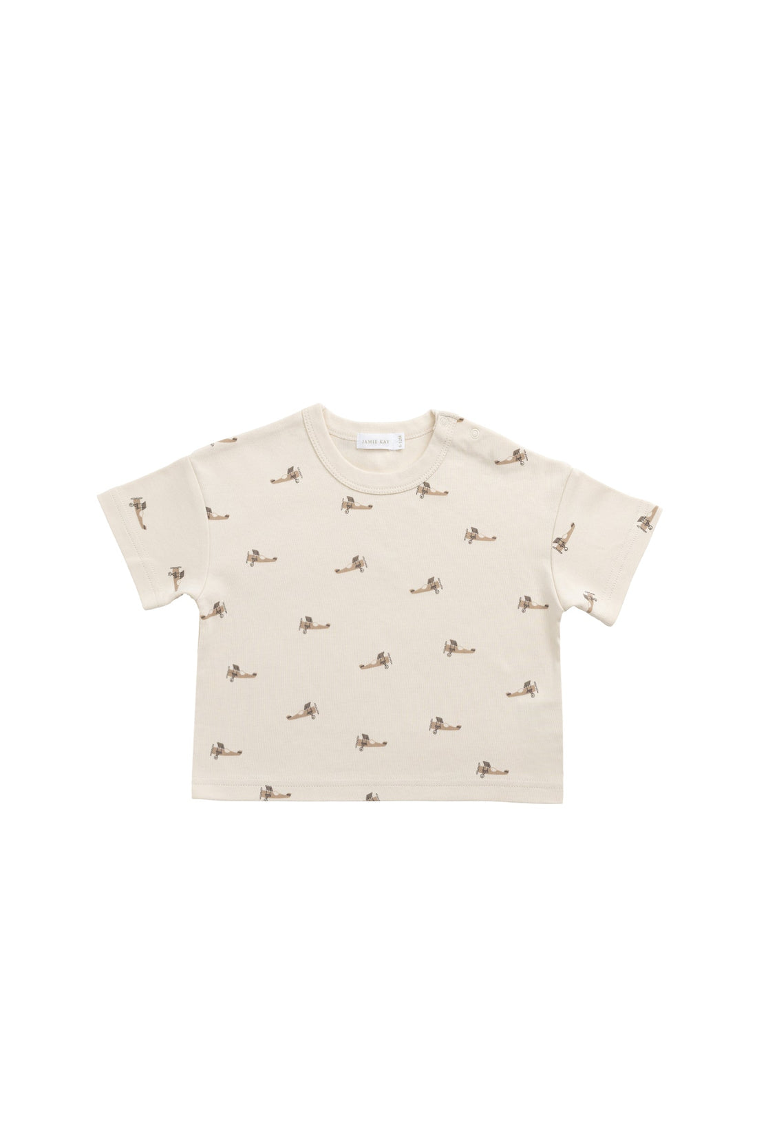 Pima Cotton Wesley Tee - Fly High Vanilla Cream Childrens Top from Jamie Kay Australia