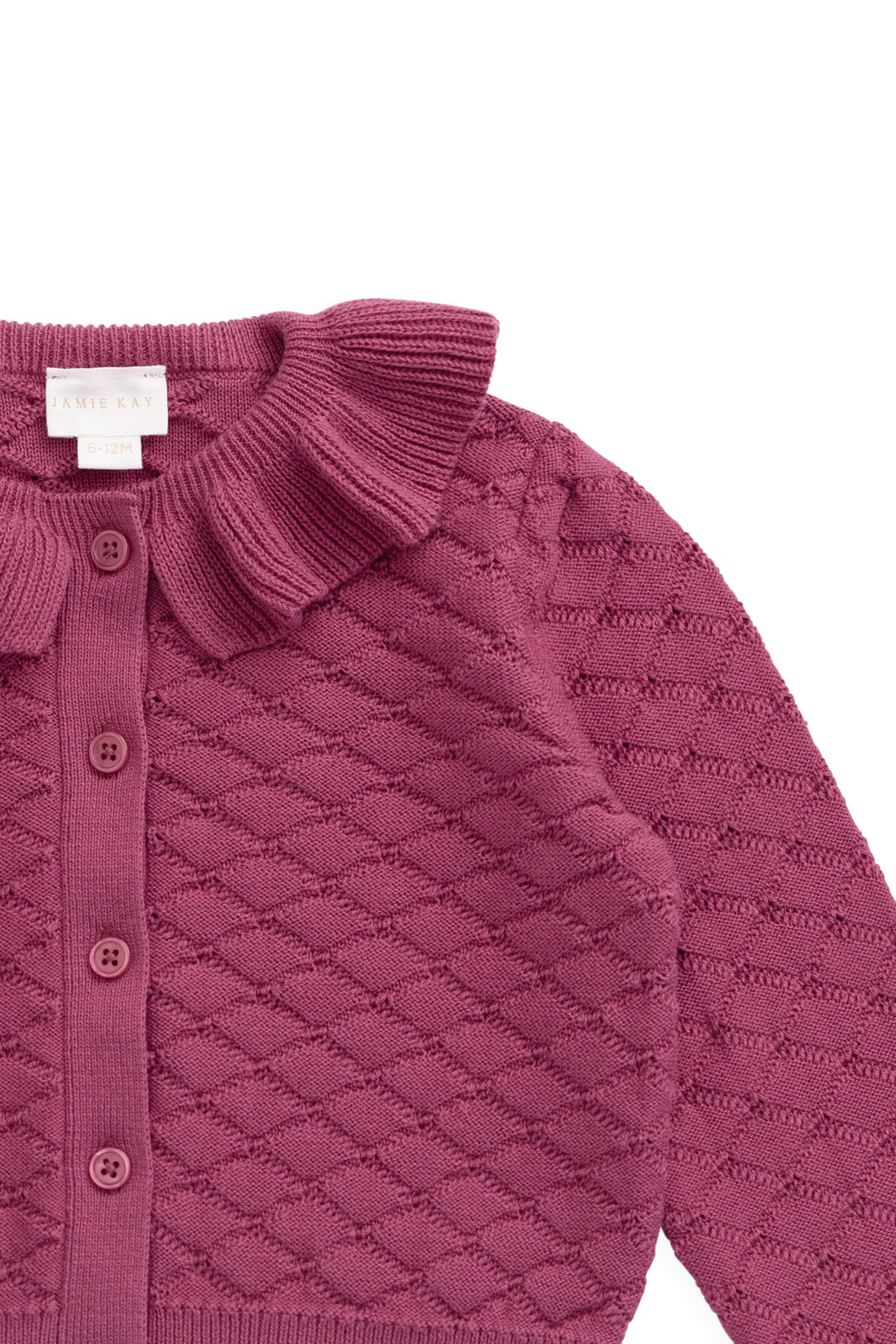Alison Cardigan - Raspberry Wine Childrens Cardigan from Jamie Kay Australia