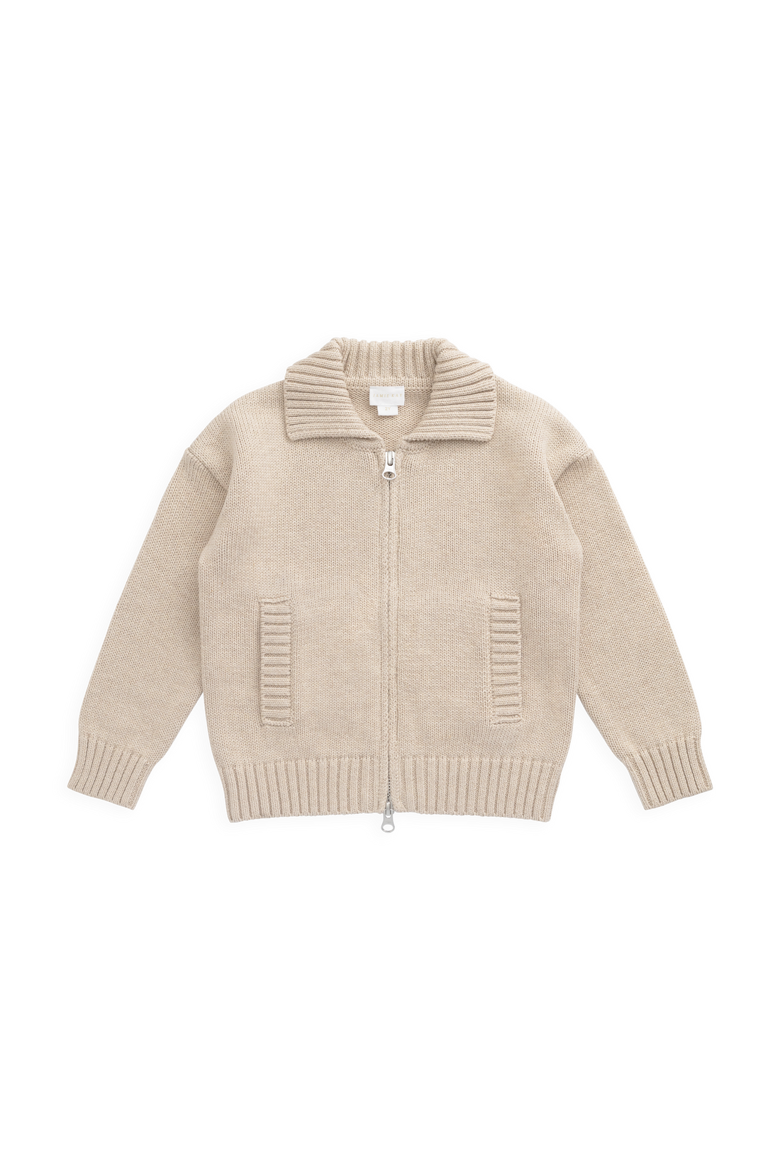 Charlie Zip-Up Cardigan - Wheat Childrens Cardigan from Jamie Kay Australia