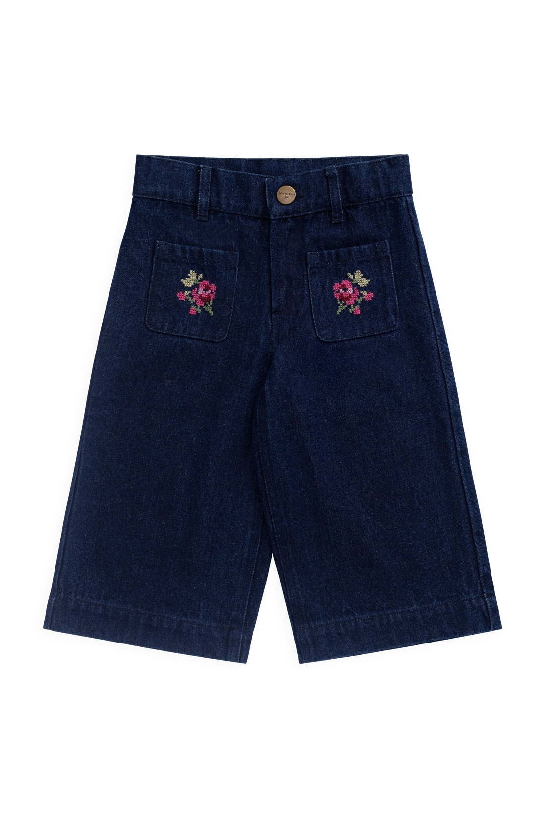 Ines Pant - Deep Sea Denim Orchid Rose Childrens Pants from Jamie Kay Australia