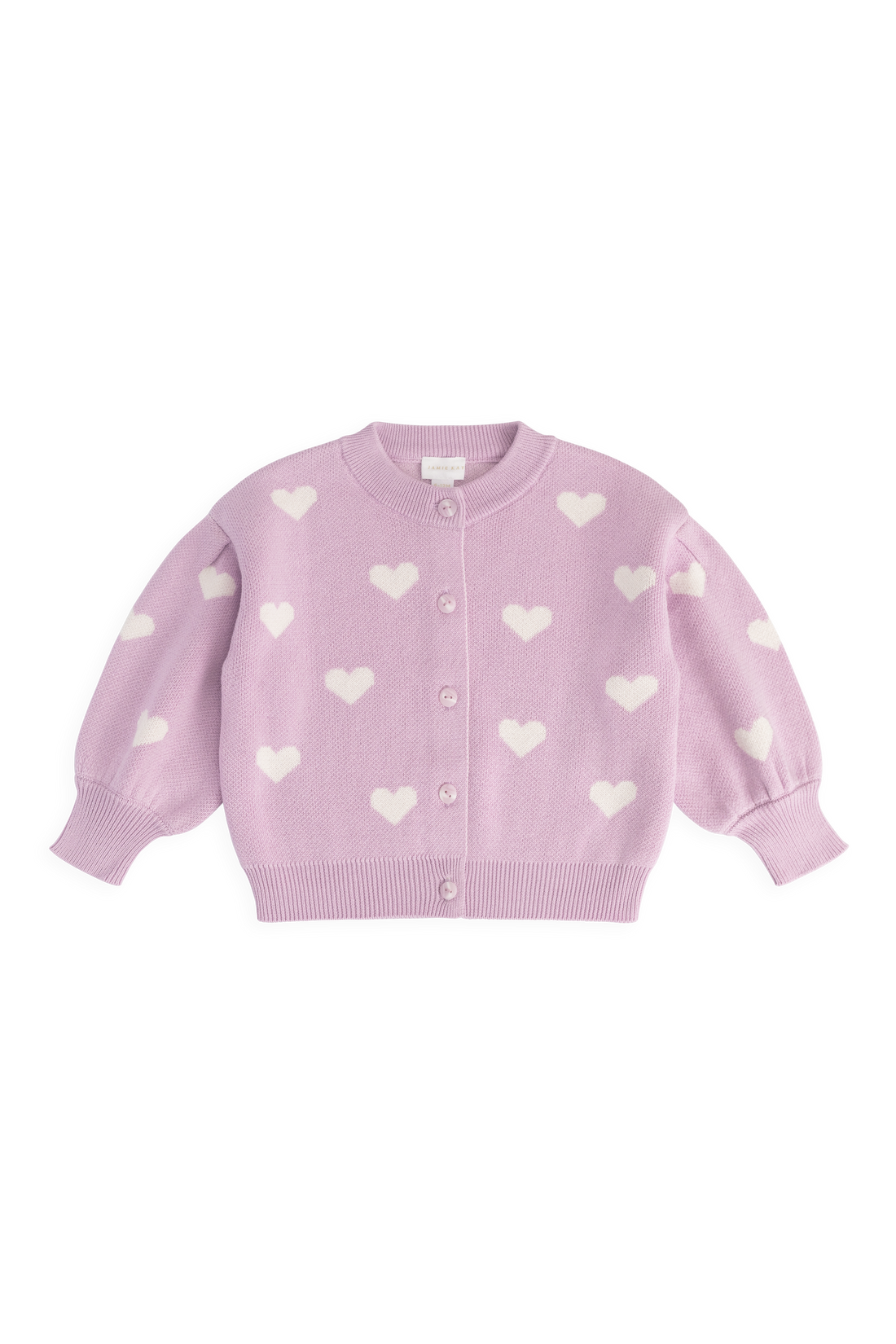 Kayla Cardigan - Kayla Heart Jacquard Orchid Dream Childrens Cardigan from Jamie Kay Australia
