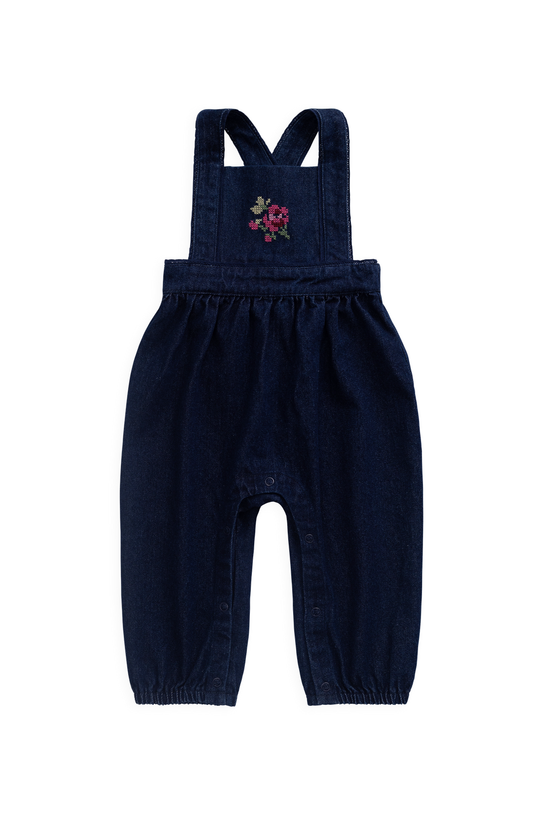 Maylah Overall - Deep Sea Denim Orchid Rose Childrens Overall from Jamie Kay Australia