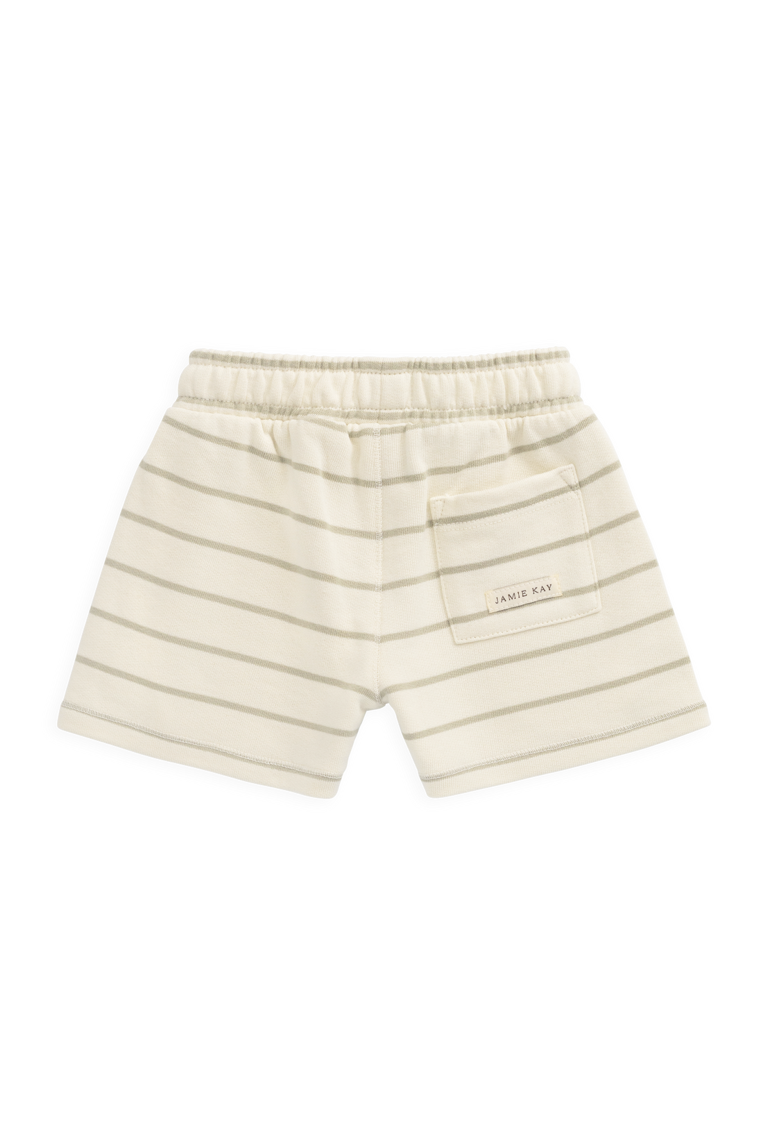 Organic Cotton Jalen Short - Horizon Stripe Lichen/Cloud Childrens Shorts from Jamie Kay Australia