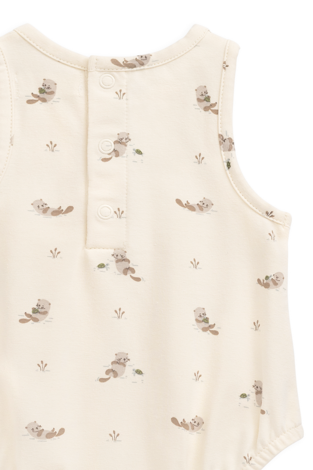 Organic Cotton Lionel Playsuit - Otter Buddies Tofu Childrens Playsuit from Jamie Kay Australia