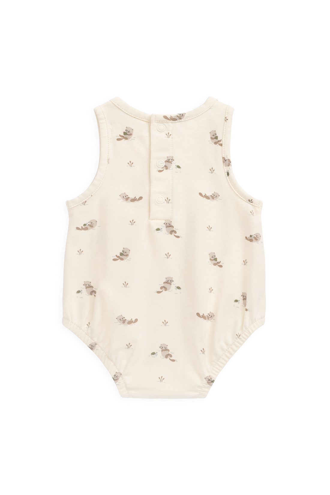 Organic Cotton Lionel Playsuit - Otter Buddies Tofu Childrens Playsuit from Jamie Kay Australia