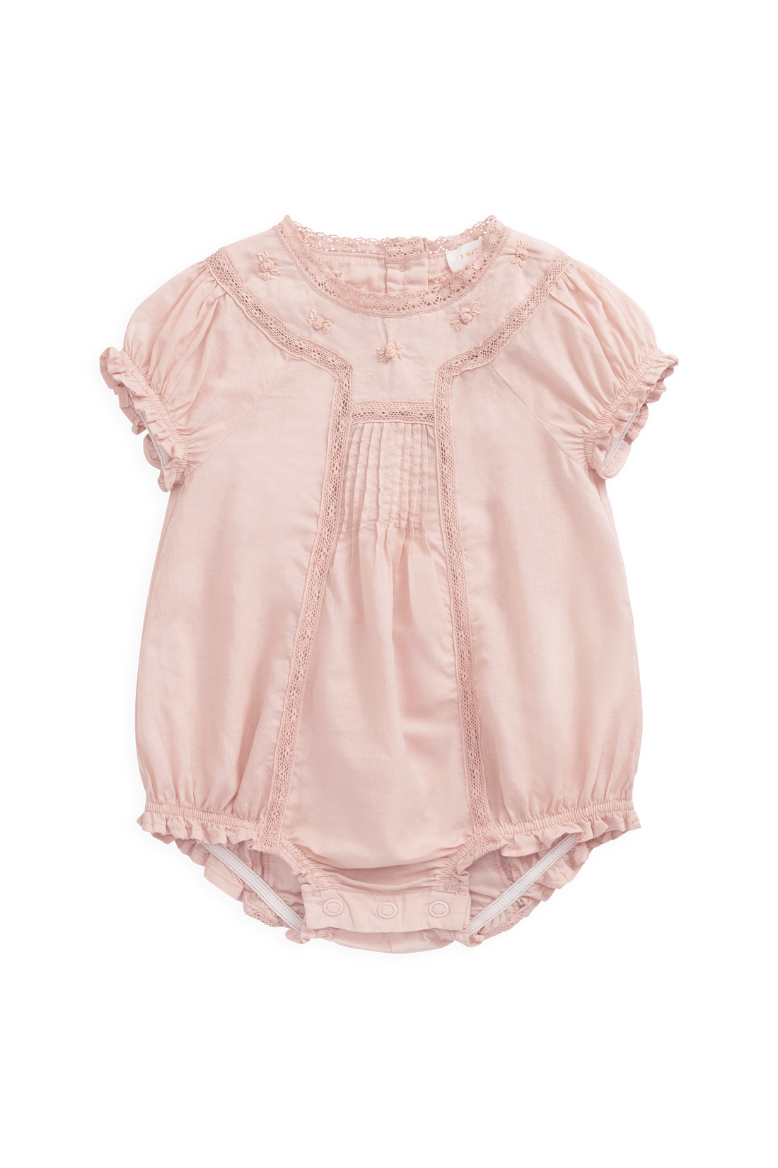 Organic Cotton Misty Playsuit - Shell Pink Childrens Playsuit from Jamie Kay Australia