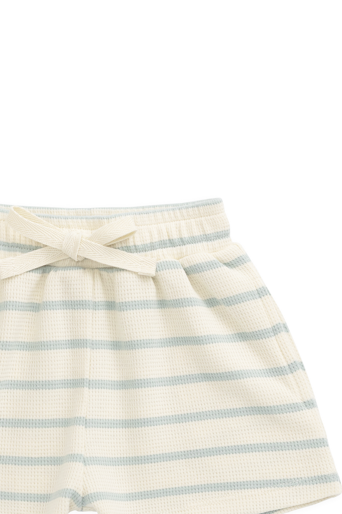 Organic Cotton Waffle Leith Short - James Stripe Reef/Cloud Childrens Shorts from Jamie Kay Australia