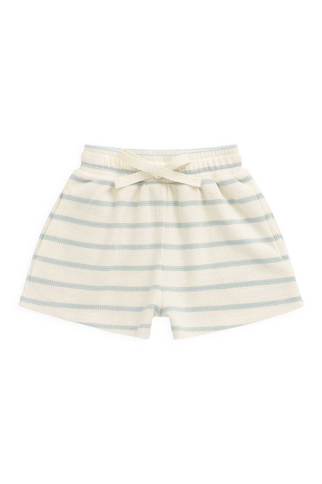 Organic Cotton Waffle Leith Short - James Stripe Reef/Cloud Childrens Shorts from Jamie Kay Australia