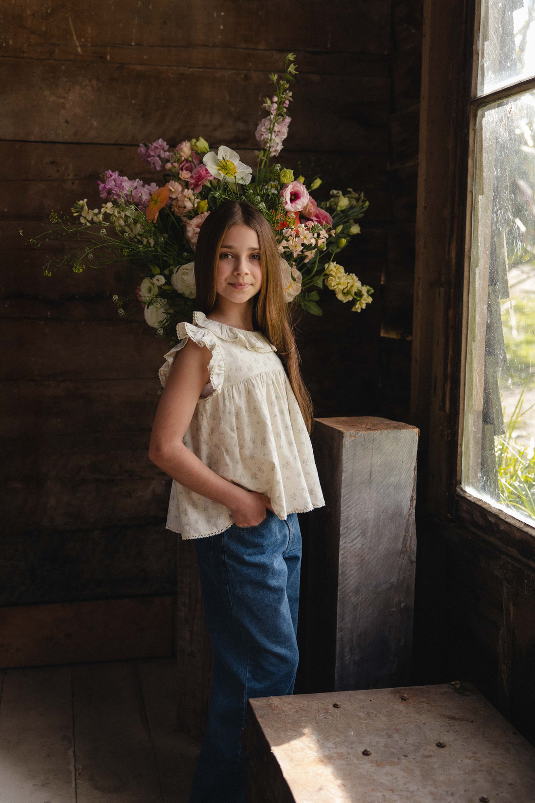 Organic Cotton Banks Blouse - Justine Orchid Childrens Top from Jamie Kay Australia