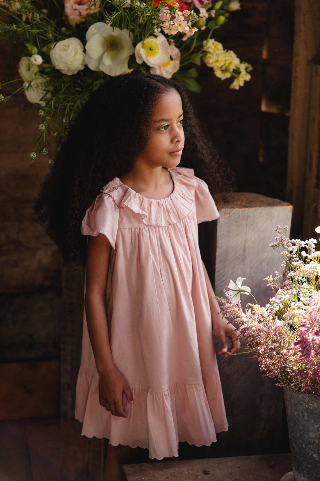 Organic Cotton Calianna Dress - Shell Pink Childrens Dress from Jamie Kay Australia