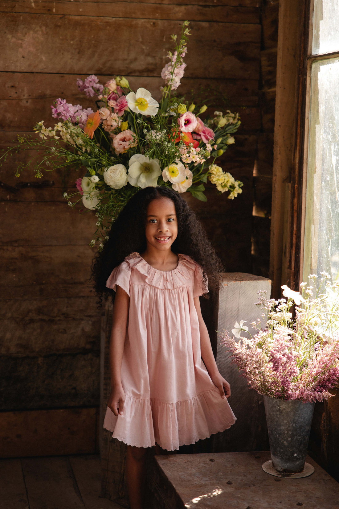 Organic Cotton Calianna Dress - Shell Pink Childrens Dress from Jamie Kay Australia