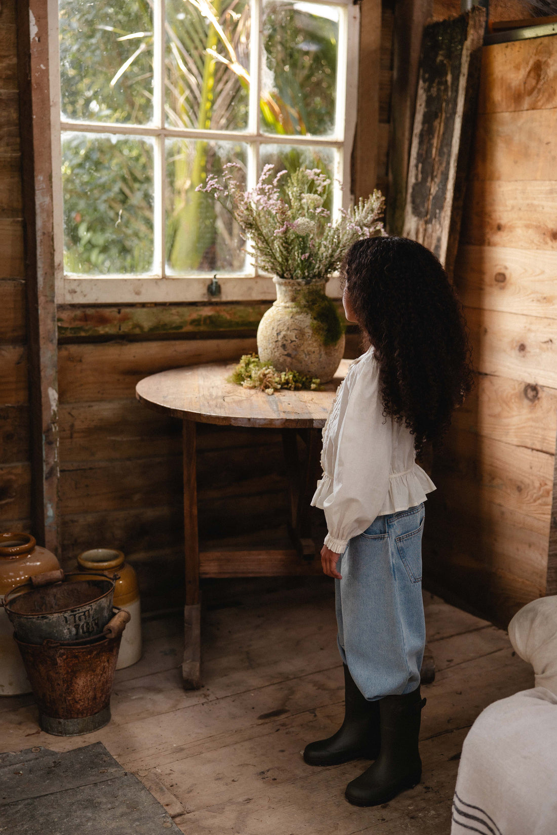 Organic Cotton Maylah Blouse - Vanilla Childrens Top from Jamie Kay Australia