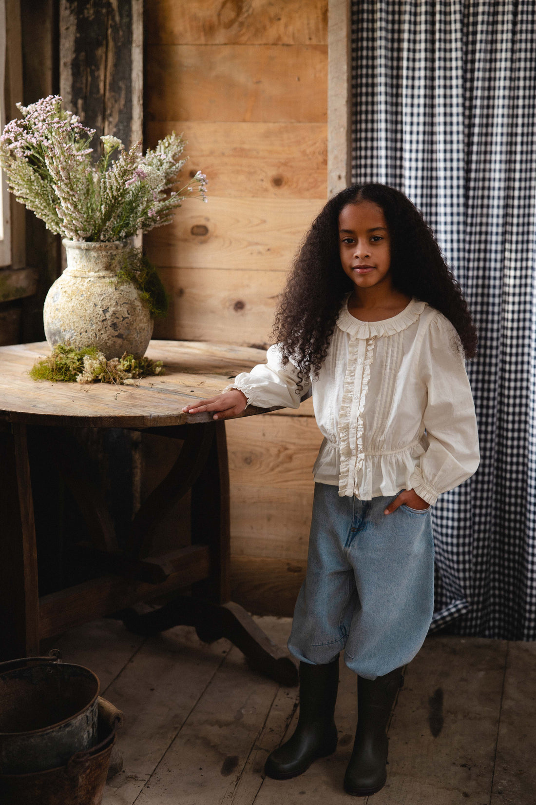 Organic Cotton Maylah Blouse - Vanilla Childrens Top from Jamie Kay Australia