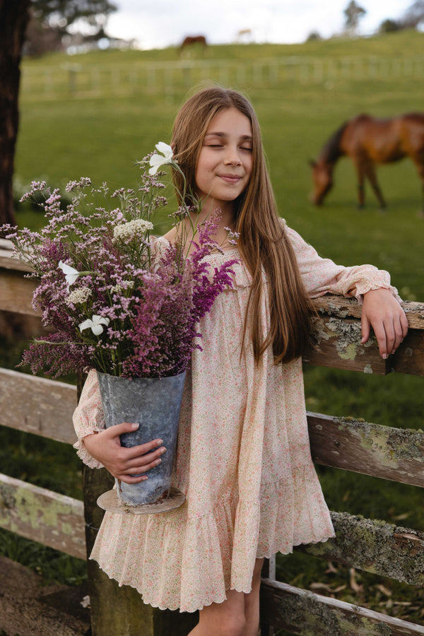 Organic Cotton Misty Dress - Flora Pink Childrens Dress from Jamie Kay Australia