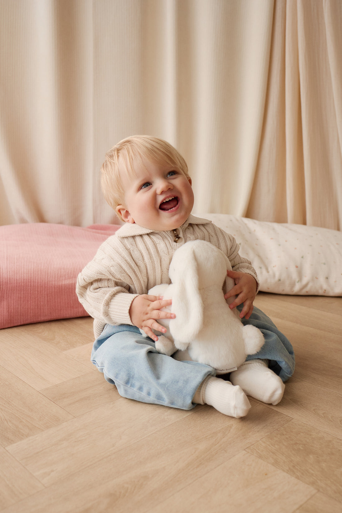 Wade Knitted Jumper - Cloud Childrens Hat from Jamie Kay Australia