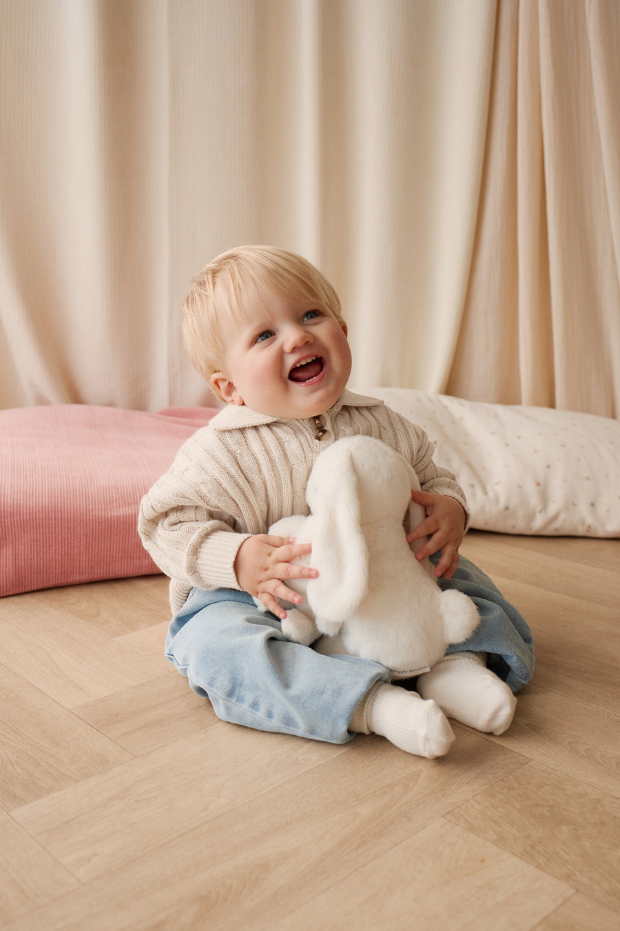 Wade Knitted Jumper - Cloud Childrens Hat from Jamie Kay Australia