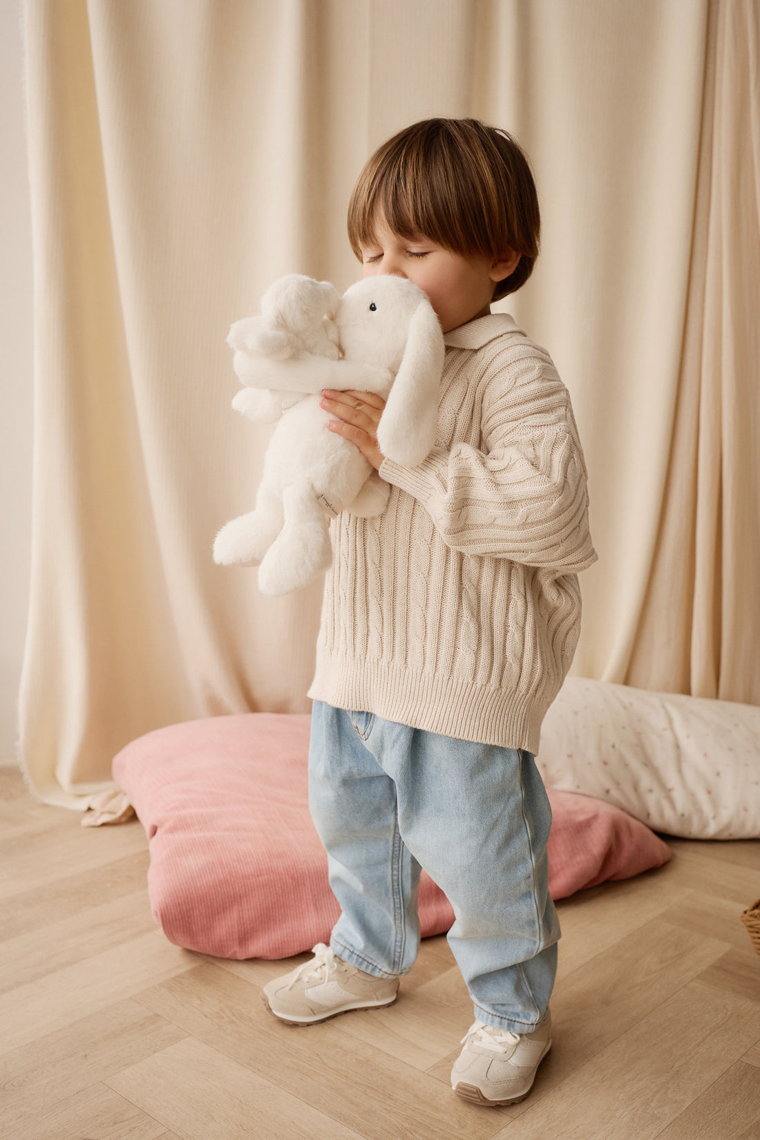 Wade Knitted Jumper - Cloud Childrens Hat from Jamie Kay Australia