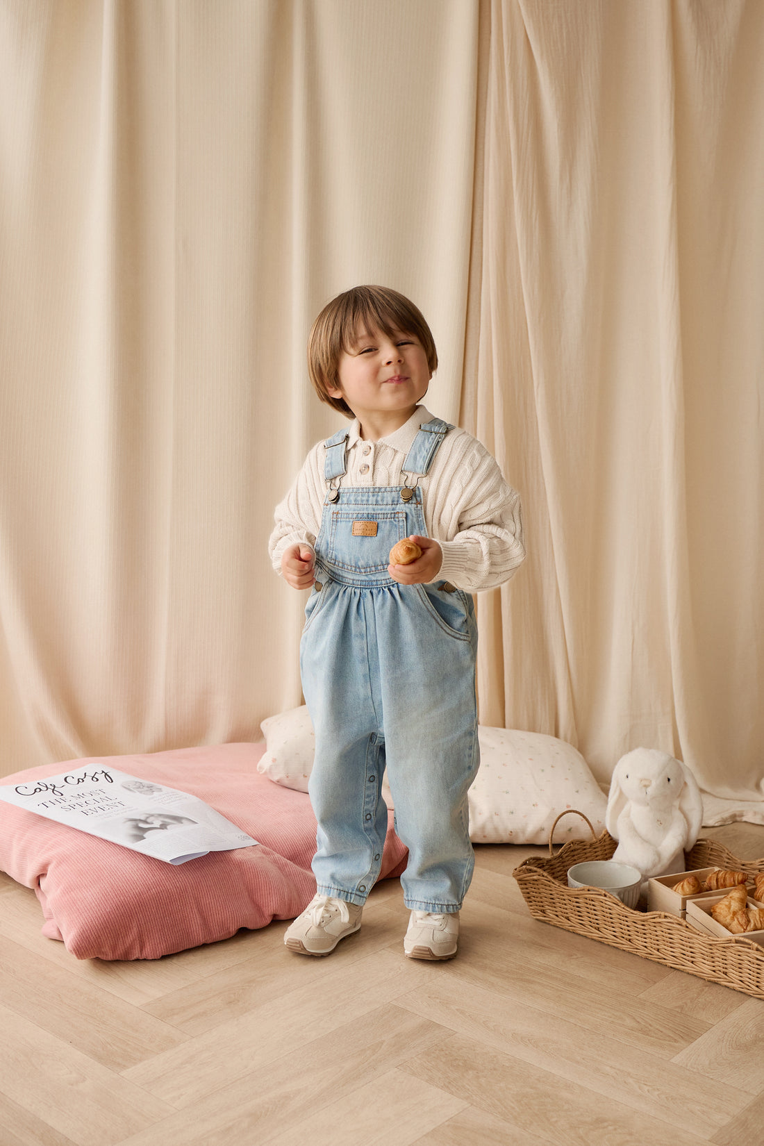 Wade Knitted Jumper - Cloud Childrens Hat from Jamie Kay Australia