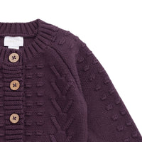 Cable Knit Cardigan - Blackberry Childrens Cardigan from Jamie Kay Australia