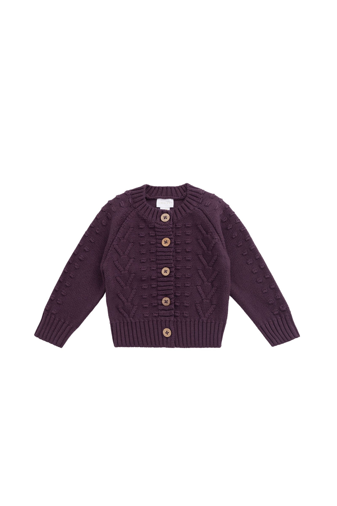 Cable Knit Cardigan - Blackberry Childrens Cardigan from Jamie Kay Australia