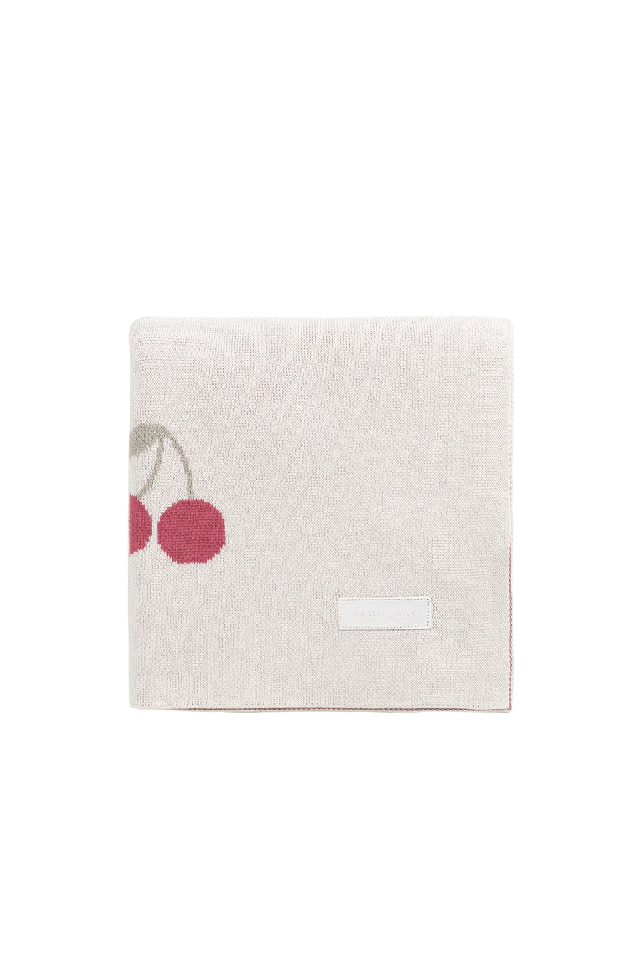 Cherry Knitted Blanket - Cherry Love Rhubarb Childrens Blanket from Jamie Kay Australia