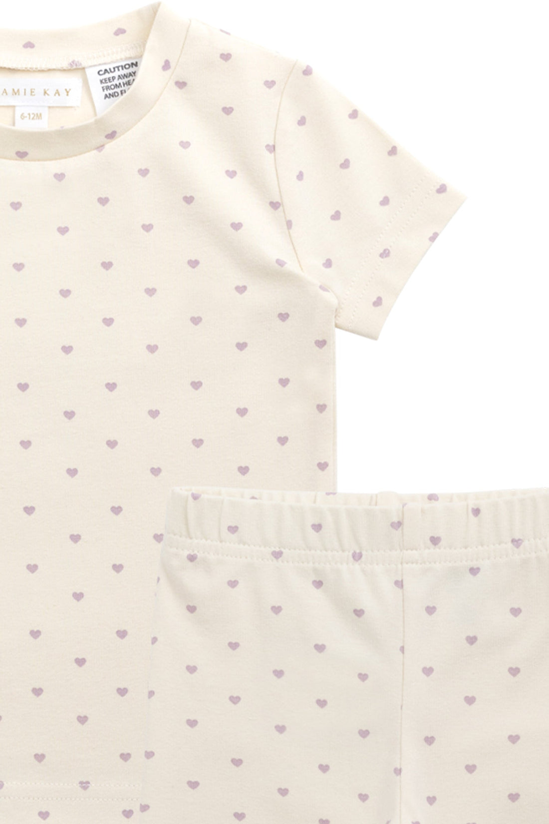 Organic Cotton Skye Short Sleeve Pyjama Set - Mon Amour Vintage Violet Childrens Pyjama from Jamie Kay Australia