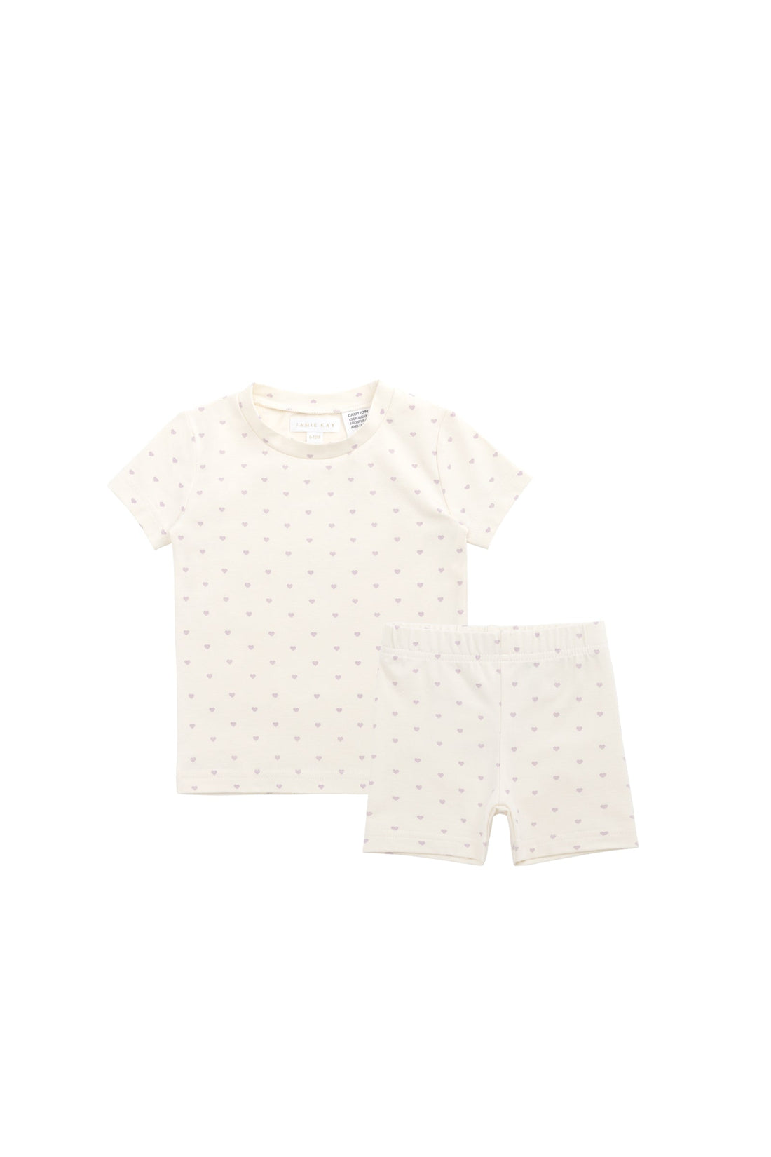 Organic Cotton Skye Short Sleeve Pyjama Set - Mon Amour Vintage Violet Childrens Pyjama from Jamie Kay Australia