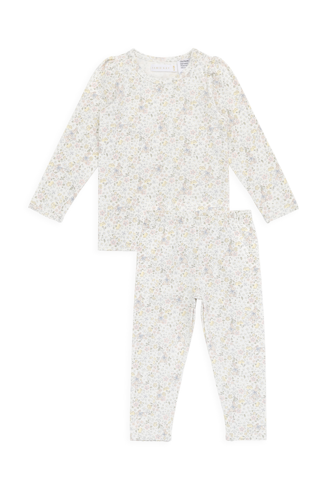 Organic Cotton Louisella Long Sleeve Pyjama Set-Cottage Garden Childrens Pyjama from Jamie Kay Australia