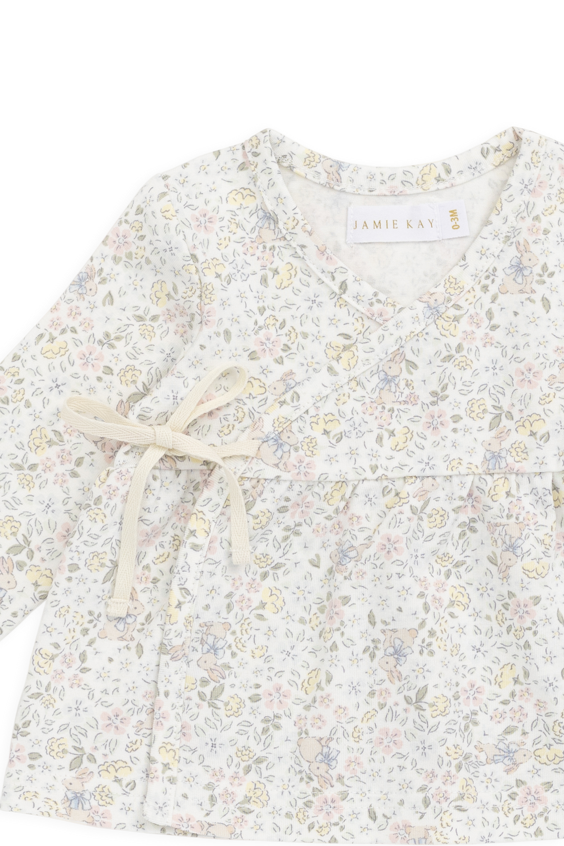 Organic Cotton Petal Wrap Top-Cottage Garden Childrens Top from Jamie Kay Australia