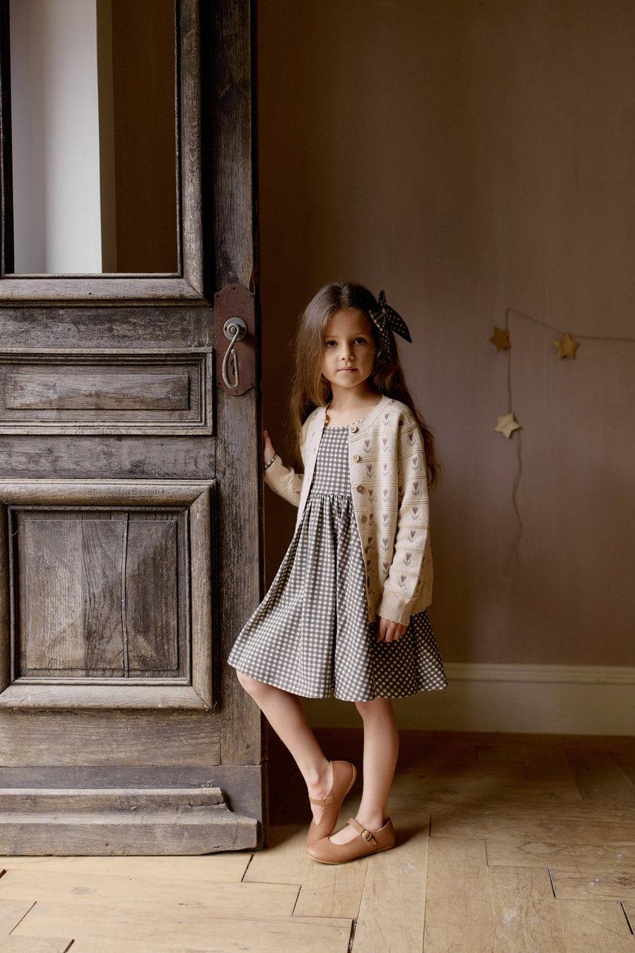 Organic Cotton Tallulah Dress - Mini Gingham Bistre Childrens Dress from Jamie Kay Australia