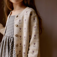 Penny Knitted Cardigan - Penny Flower Jacquard Childrens Cardigan from Jamie Kay Australia