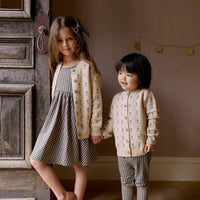 Penny Knitted Cardigan - Penny Flower Jacquard Childrens Cardigan from Jamie Kay Australia