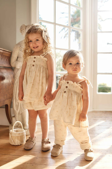 Organic Cotton Muslin Cordelia Pant - Pauline Chamomile Childrens Pant from Jamie Kay Australia