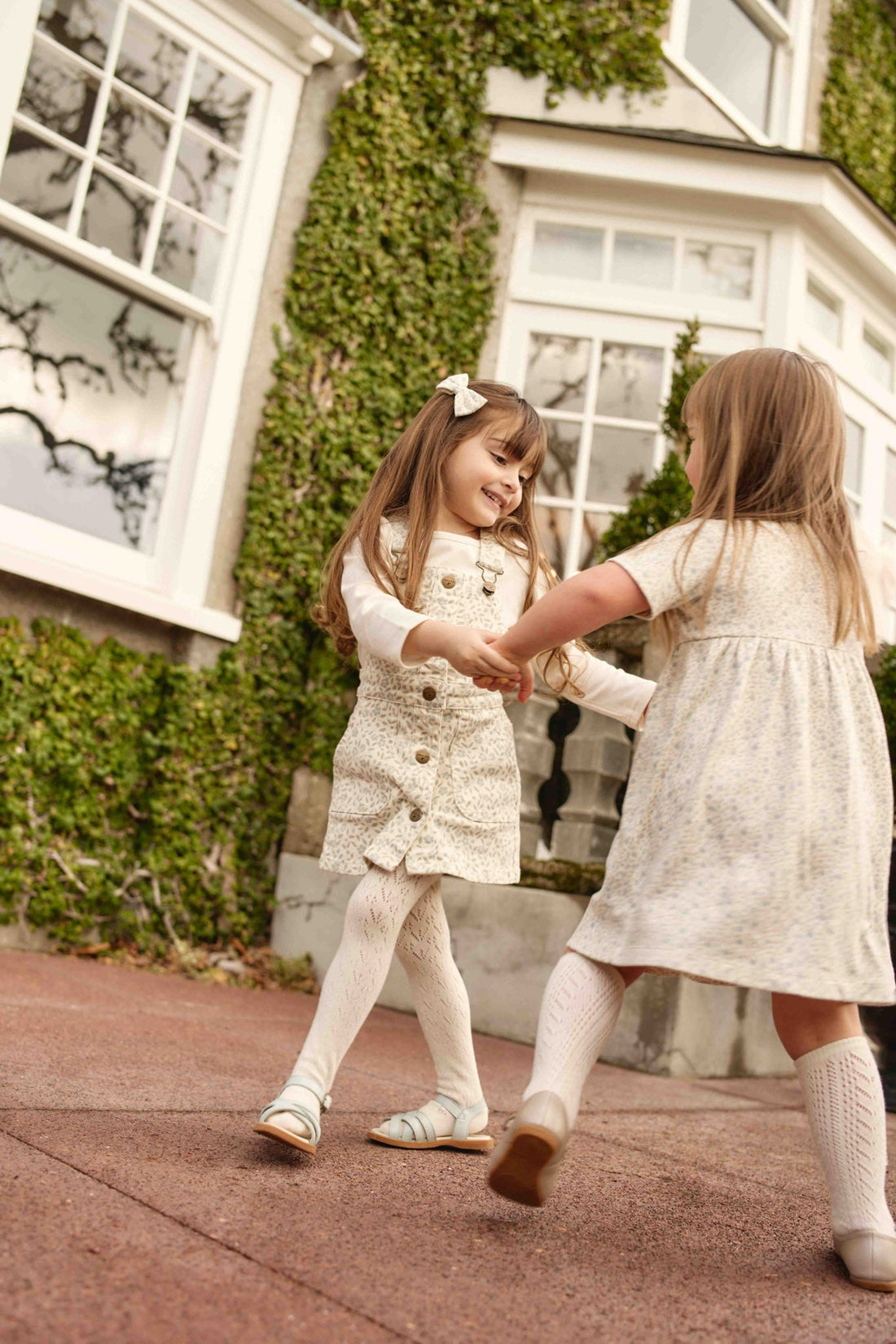 Vintage Overall Dress - Elodie Whisper White Childrens Overall from Jamie Kay Australia