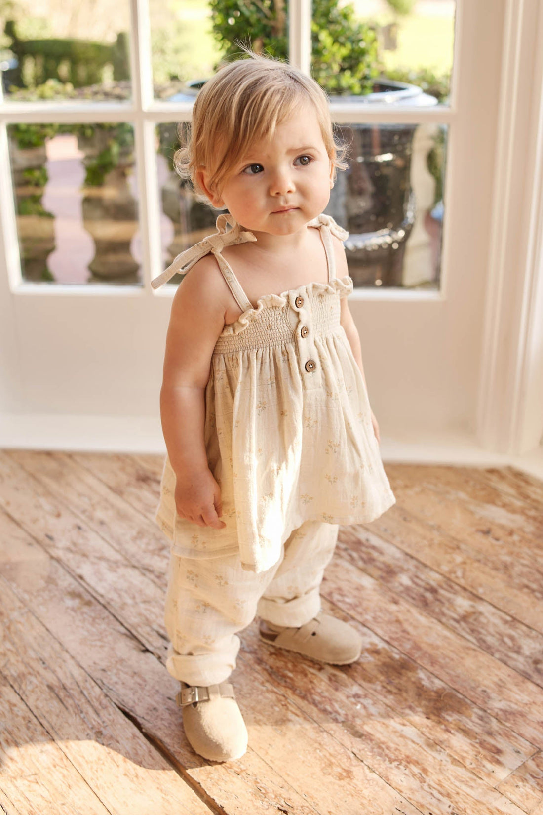 Organic Cotton Muslin Cordelia Pant - Pauline Chamomile Childrens Pant from Jamie Kay Australia